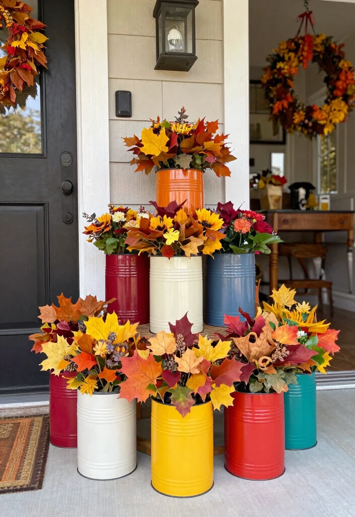 16 Coffee Can Planter Ideas With Creative DIY Touch 9 16 Coffee Can Planter Ideas With Creative DIY Touch - 9. Seasonal Decor Planters 1