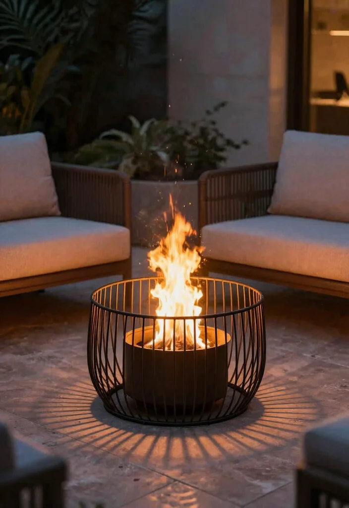16 Fire Pit Basket Ideas With Industrial Edge 10 16 Fire Pit Basket Ideas With Industrial Edge - 10. Artistic Wire Basket 1