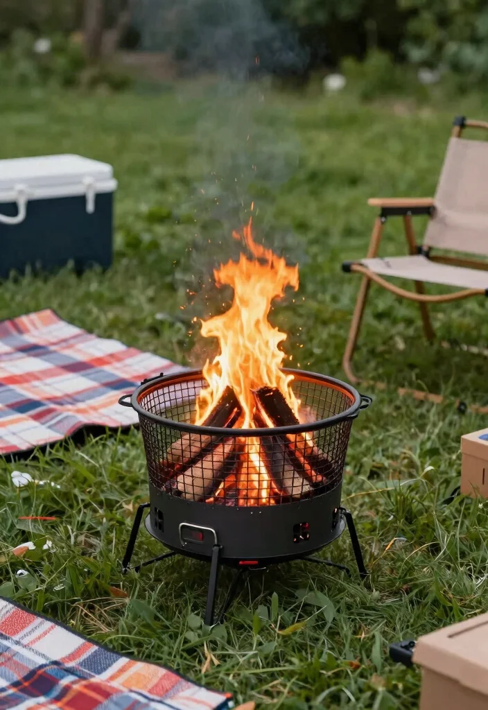 16 Fire Pit Basket Ideas With Industrial Edge 13 16 Fire Pit Basket Ideas With Industrial Edge - 13. Portable Fire Basket 1