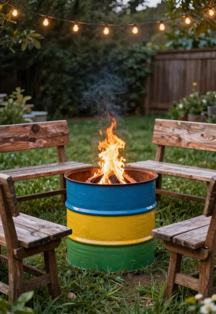 16 Fire Pit Basket Ideas With Industrial Edge 3 16 Fire Pit Basket Ideas With Industrial Edge - 3. Upcycled Drum Fire Basket 1