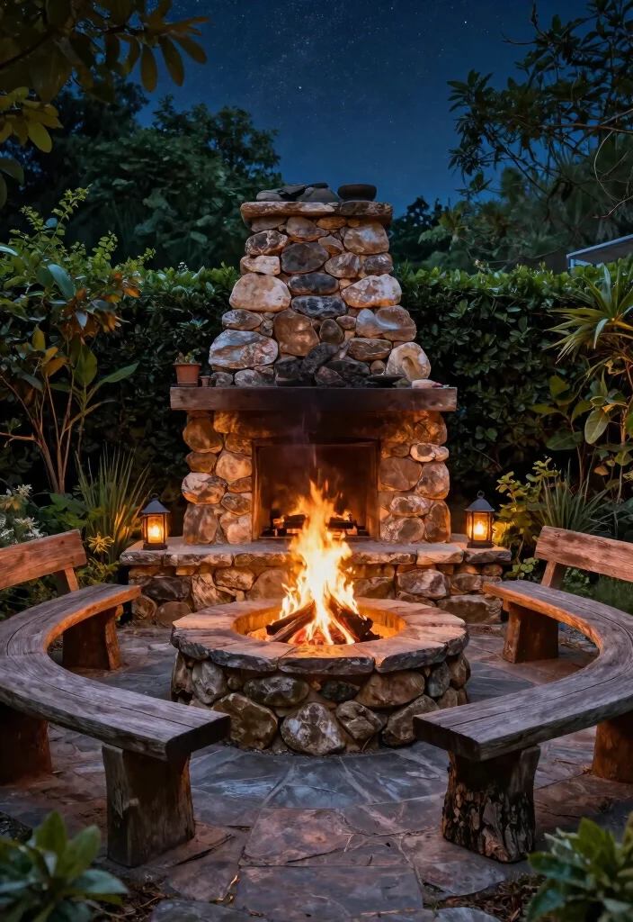 16 Fire Pit Near Pool Ideas With Resort Vibes 2 16 Fire Pit Near Pool Ideas With Resort Vibes - 2. Rustic Stone Fire Pit 1
