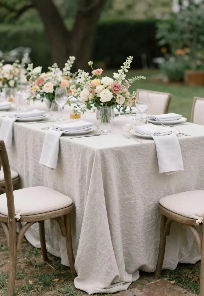16 Intimate Backyard Wedding Ideas With Romantic Charm 15 16 Intimate Backyard Wedding Ideas With Romantic Charm - 15. Elegant Table Linens 1
