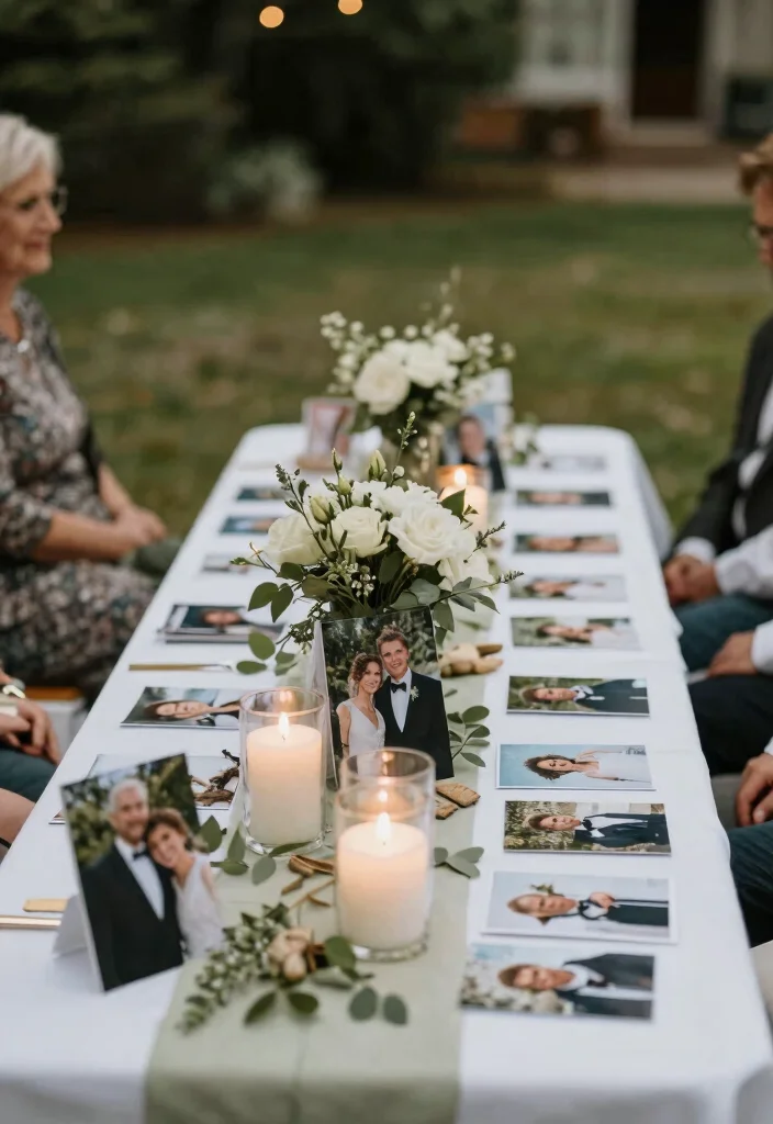 16 Intimate Backyard Wedding Ideas With Romantic Charm 16 16 Intimate Backyard Wedding Ideas With Romantic Charm - 16. Memory Table 1