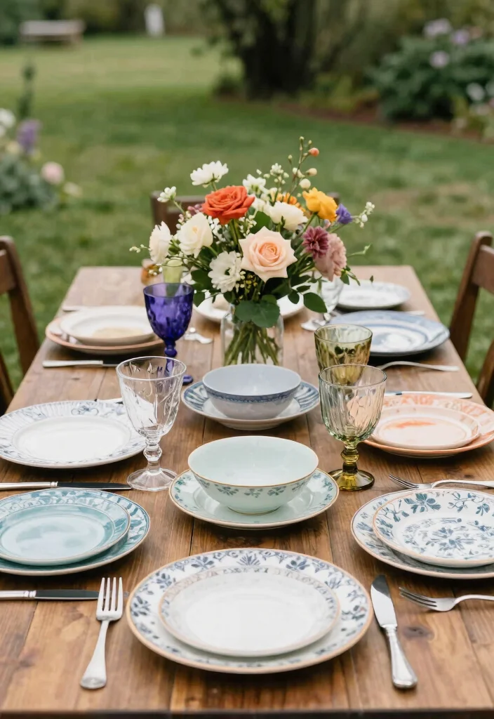 16 Intimate Backyard Wedding Ideas With Romantic Charm 7 16 Intimate Backyard Wedding Ideas With Romantic Charm - 7. Vintage Tableware 1