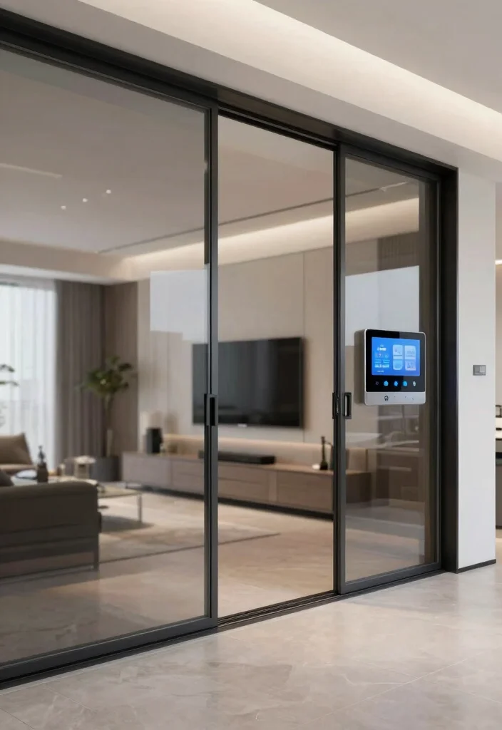 16 Large Sliding Glass Doors Patio Ideas That Blur Indoors & Out 10 16 Large Sliding Glass Doors Patio Ideas That Blur Indoors & Out - 10. Smart Home Integration 1