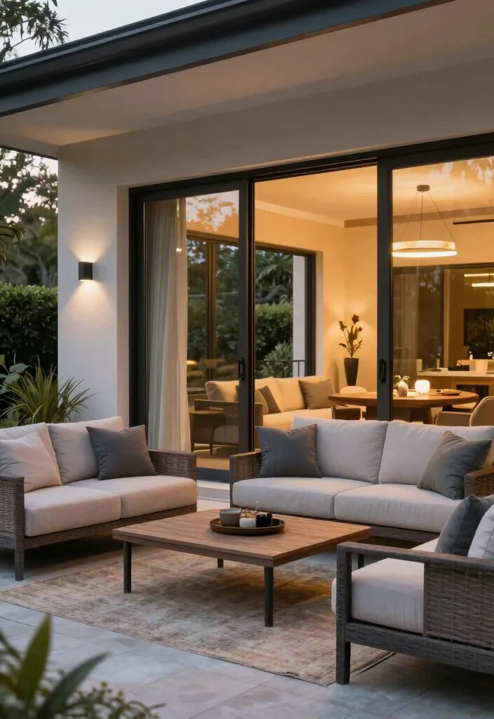 16 Large Sliding Glass Doors Patio Ideas That Blur Indoors & Out 7 16 Large Sliding Glass Doors Patio Ideas That Blur Indoors & Out - 7. Outdoor Living Room Experience 1