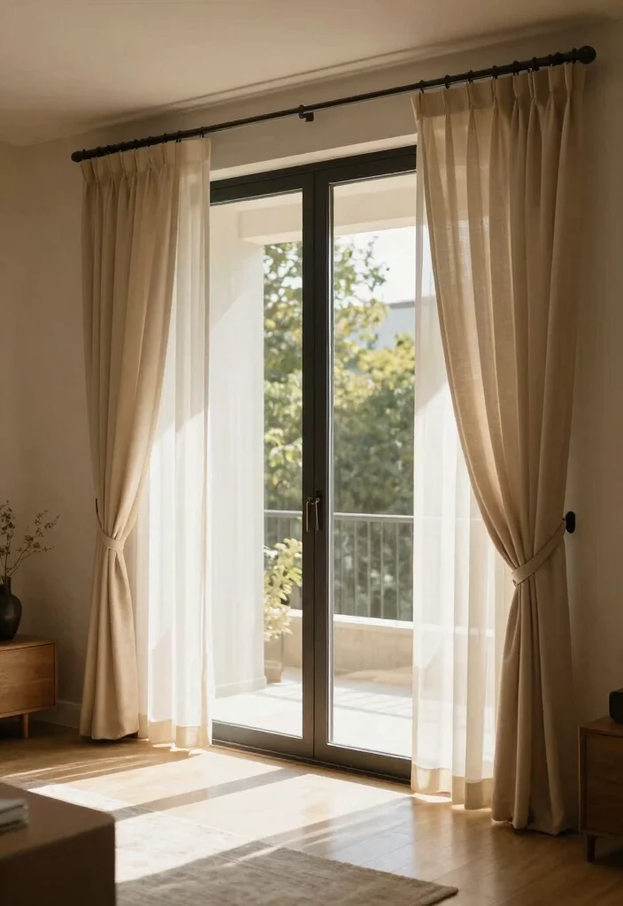 16 Large Sliding Glass Doors Patio Ideas That Blur Indoors & Out 9 16 Large Sliding Glass Doors Patio Ideas That Blur Indoors & Out - 9. Stylish Window Treatments 1