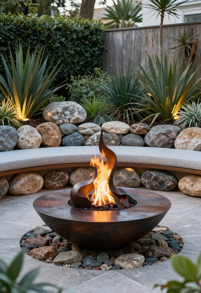 16 Modern Fire Pit Ideas With Clean Contemporary Style - 11. Unique Sculptural Fire Pits 1