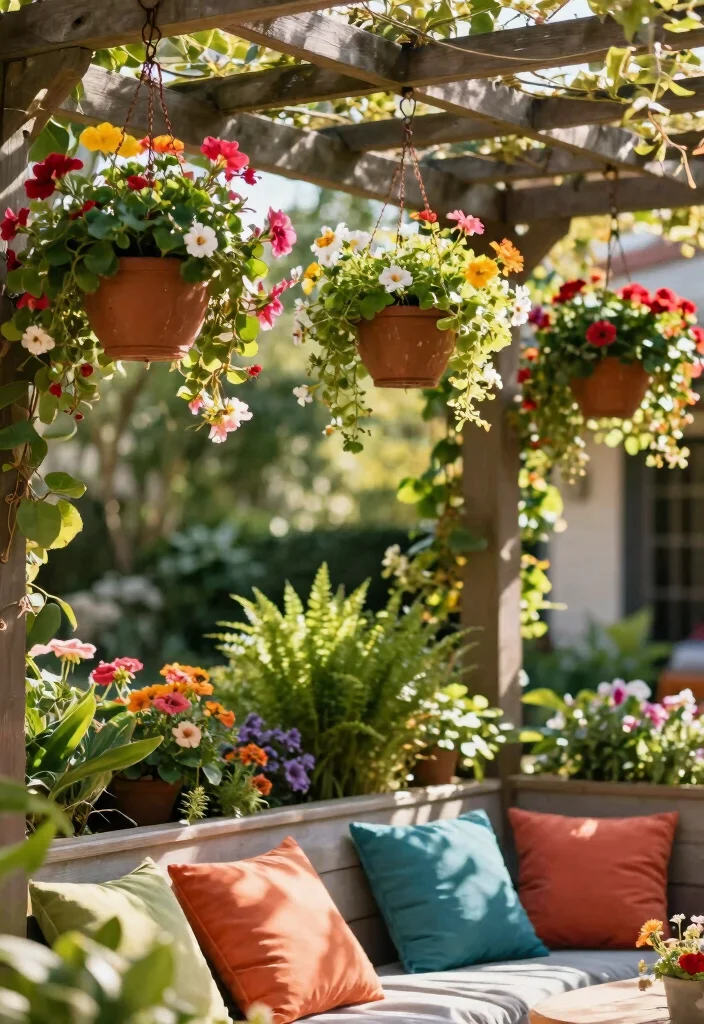 16 Patio Planter Ideas That Add Instant Color - 3. Hanging Planters 1