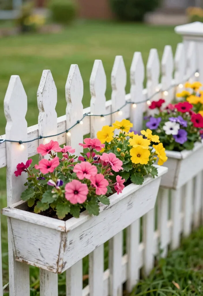 16 Picket Fence Decor Ideas With Charming Details 1 16 Picket Fence Decor Ideas With Charming Details - 1. Flower Box Walls 1
