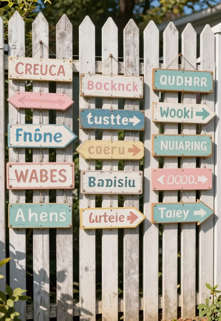 16 Picket Fence Decor Ideas With Charming Details 2 16 Picket Fence Decor Ideas With Charming Details - 2. Vintage Signage 1