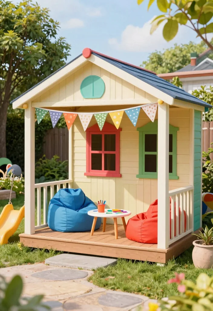 16 Shed With Porch Ideas That Feel Cozy & Practical 5 16 Shed With Porch Ideas That Feel Cozy & Practical - 5. Family Playhouse 1