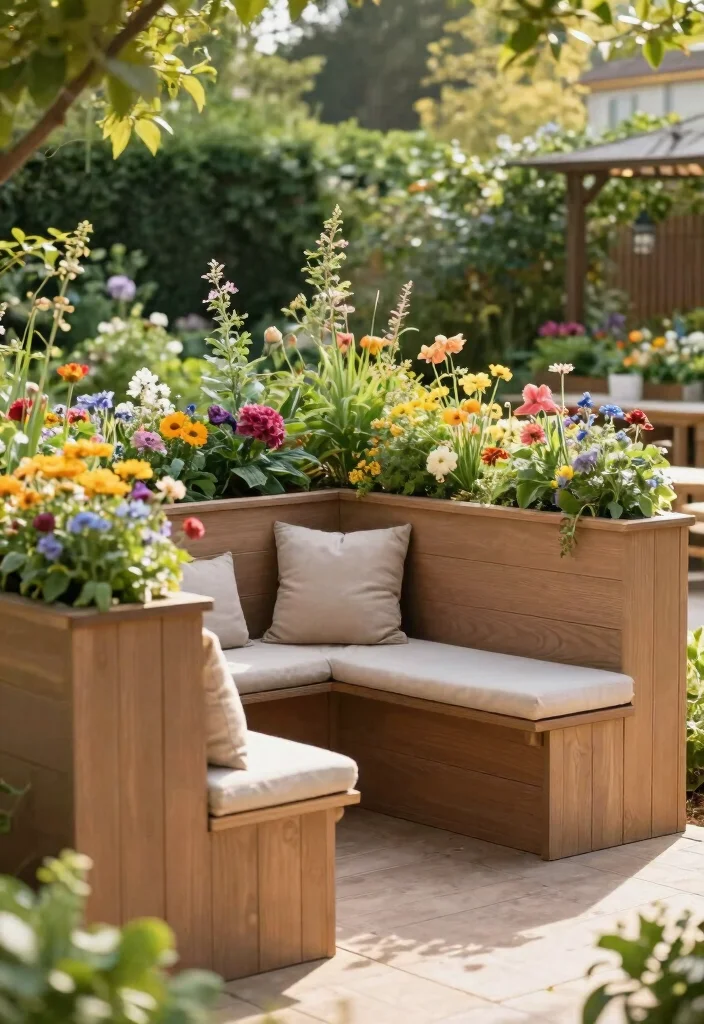 16 Tall Planter Boxes Ideas That Add Height & Drama - 10. Box Planters with Built-in Seating 1