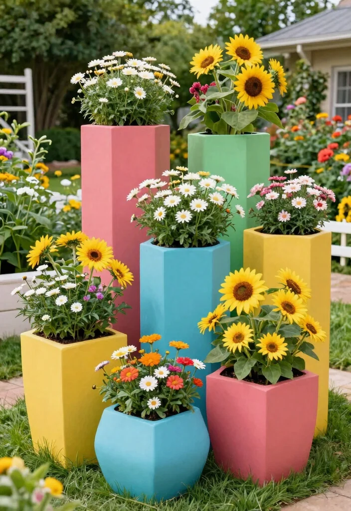 16 Tall Planter Boxes Ideas That Add Height & Drama - 14. Whimsical Tall Planter Boxes 1