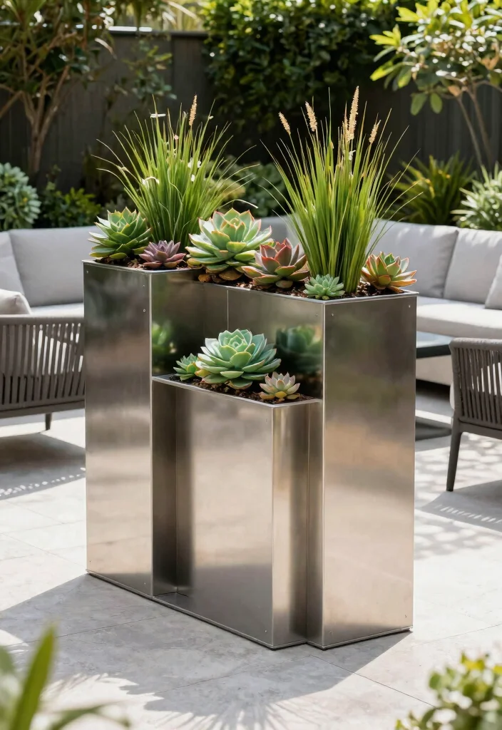 16 Tall Planter Boxes Ideas That Add Height & Drama - 2. Modern Metal Planter Boxes 1