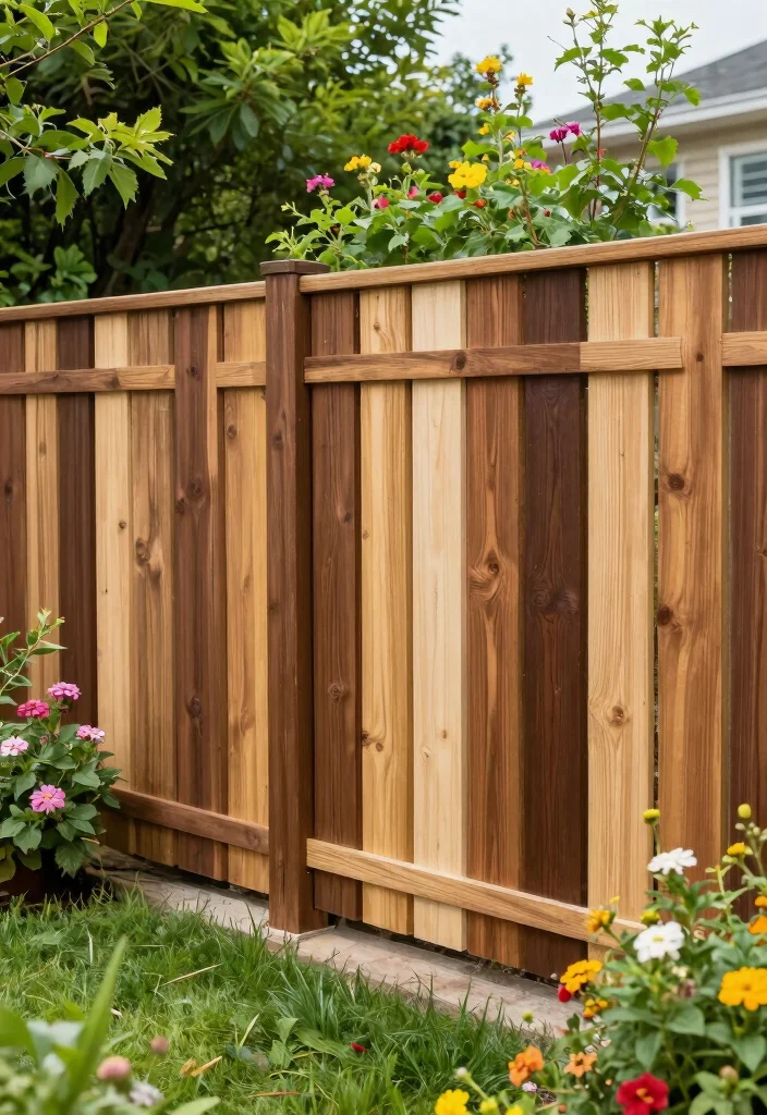 16 Wood and Metal Fence Ideas With Modern Contrast 11 16 Wood and Metal Fence Ideas With Modern Contrast - 11. Dual-Tone Elegance 1