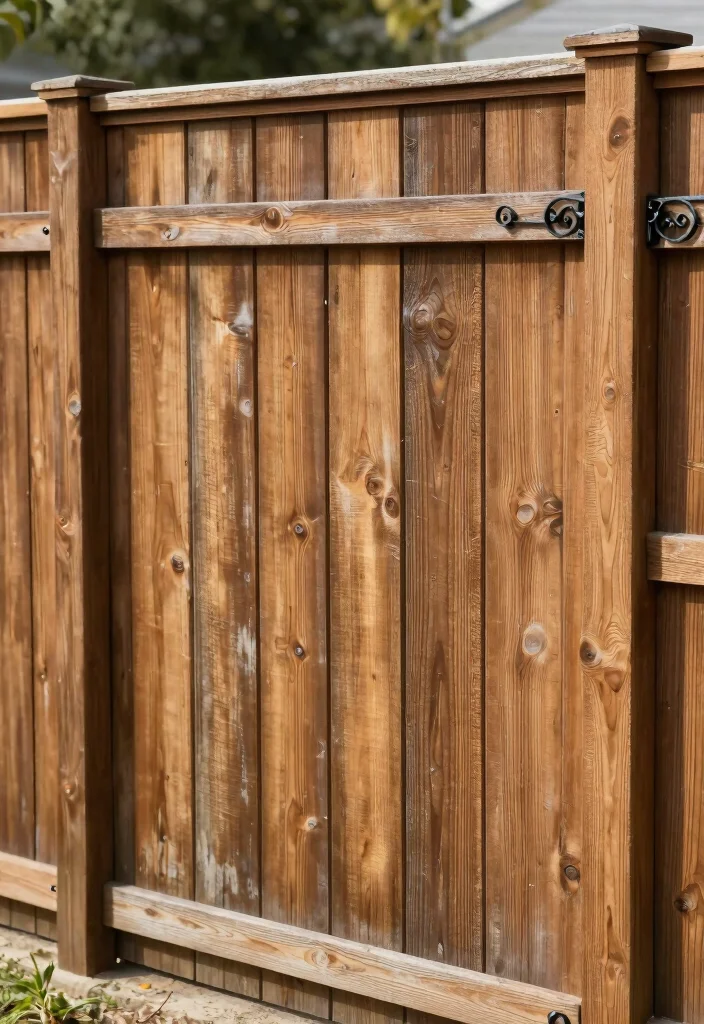 16 Wood and Metal Fence Ideas With Modern Contrast 12 16 Wood and Metal Fence Ideas With Modern Contrast - 12. Rustic Wood Paneling 1