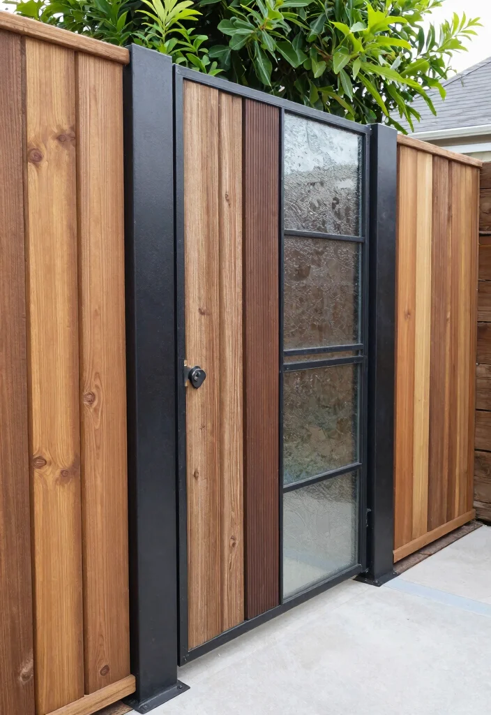 16 Wood and Metal Fence Ideas With Modern Contrast 14 16 Wood and Metal Fence Ideas With Modern Contrast - 14. Mixed Materials Fencing 1