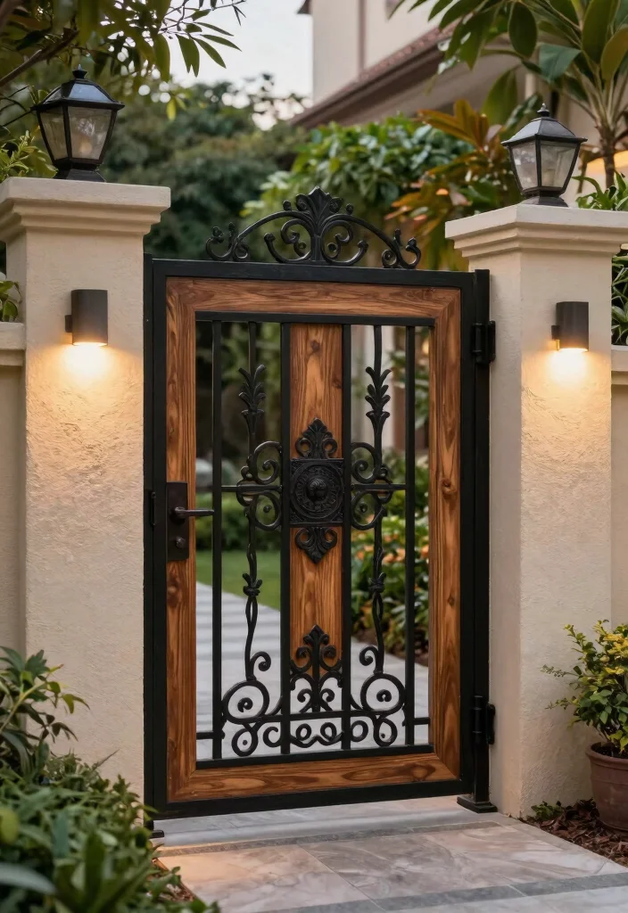 16 Wood and Metal Fence Ideas With Modern Contrast 16 16 Wood and Metal Fence Ideas With Modern Contrast - 16. Sophisticated Gate Designs 1