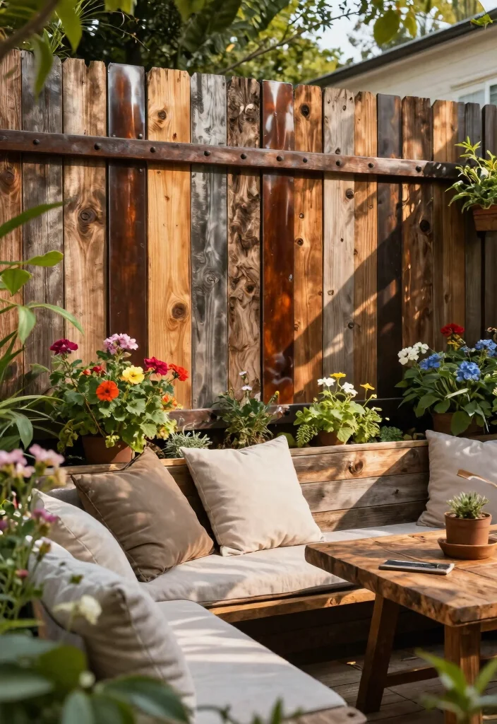 16 Wood and Metal Fence Ideas With Modern Contrast 3 16 Wood and Metal Fence Ideas With Modern Contrast - 3. Rustic Meets Modern 1