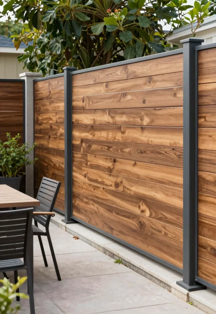 16 Wood and Metal Fence Ideas With Modern Contrast 7 16 Wood and Metal Fence Ideas With Modern Contrast - 7. Composite Wonders 1