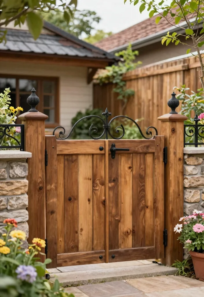 16 Wood and Metal Fence Ideas With Modern Contrast 9 16 Wood and Metal Fence Ideas With Modern Contrast - 9. Farmhouse Chic 1