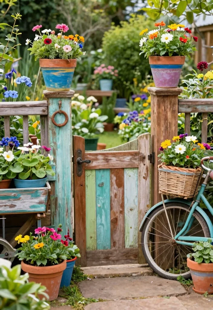 17 Backyard Design Ideas That Transform Any Outdoor Space 13 17 Backyard Design Ideas That Transform Any Outdoor Space - 13. Upcycled Garden Decor 1