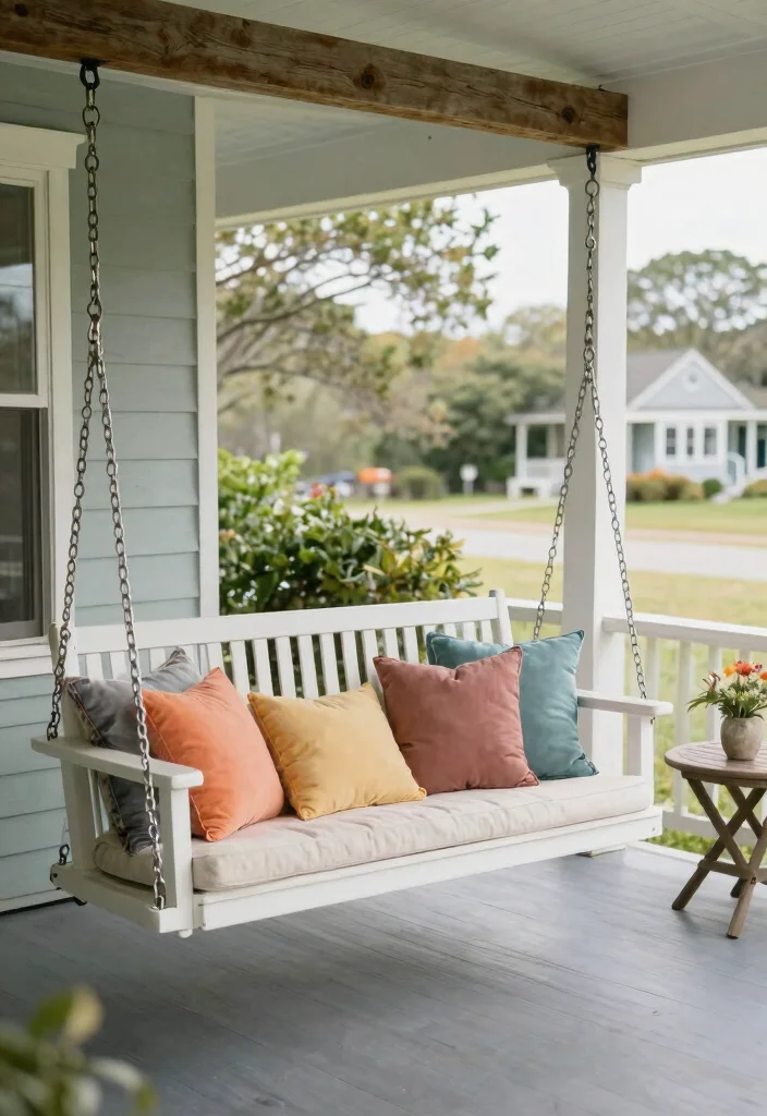 17 Cape Cod Front Porch Ideas With Classic Coastal Charm 10 17 Cape Cod Front Porch Ideas With Classic Coastal Charm - 10. Porch Swing for Relaxation 1