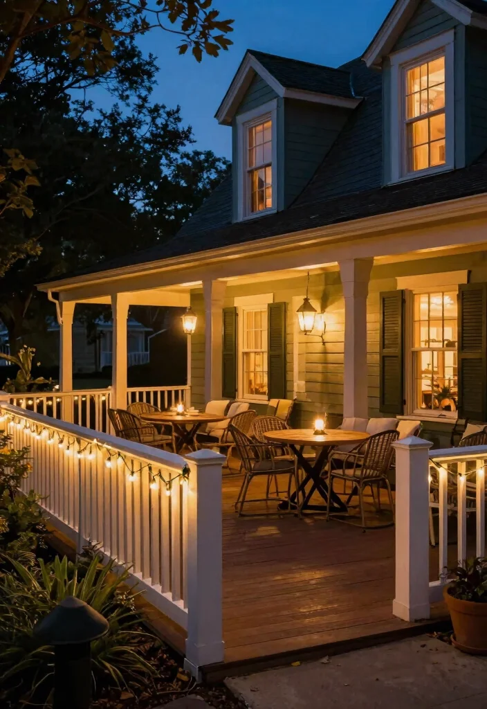 17 Cape Cod Front Porch Ideas With Classic Coastal Charm 5 17 Cape Cod Front Porch Ideas With Classic Coastal Charm - 5. Ambient Lighting 1