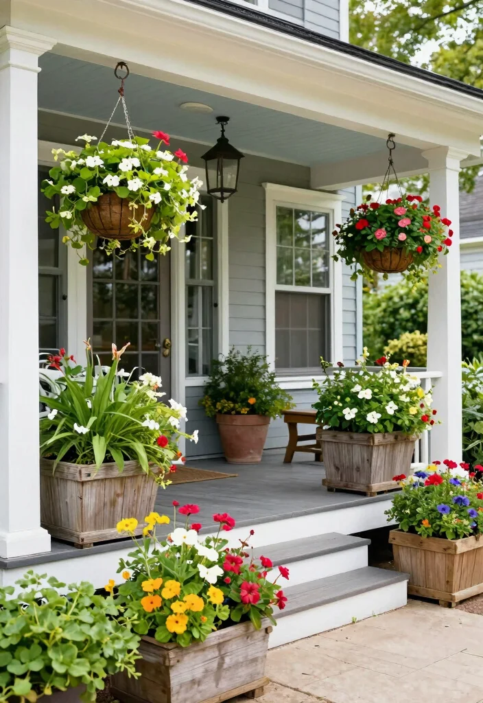 17 Cape Cod Front Porch Ideas With Classic Coastal Charm 7 17 Cape Cod Front Porch Ideas With Classic Coastal Charm - 7. Embrace Nature with Planters 1
