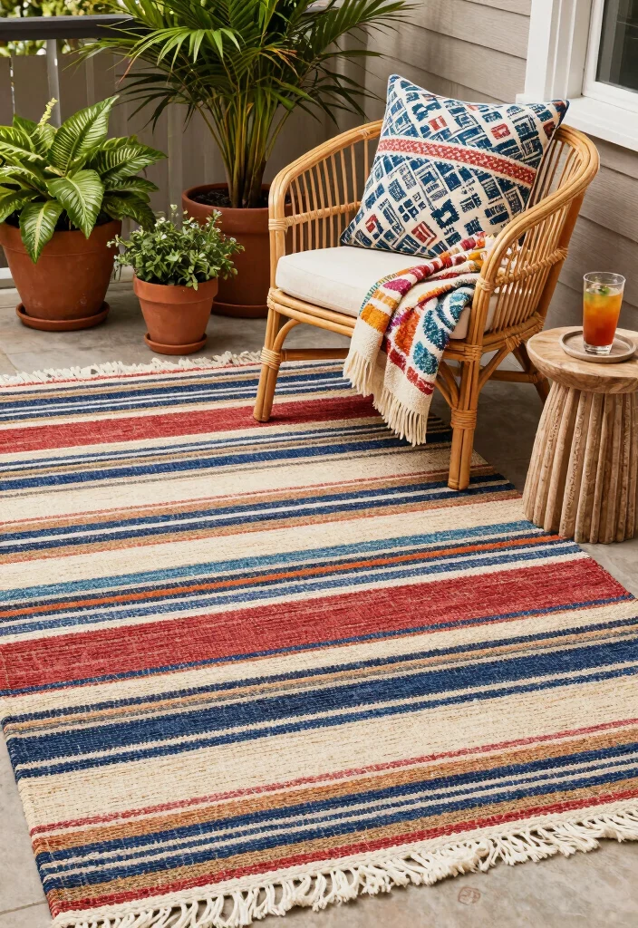 17 Colorful Patio Decor Ideas That Pop Beautifully 1 17 Colorful Patio Decor Ideas That Pop Beautifully - 1. Layered Textiles for Cozy Comfort 1