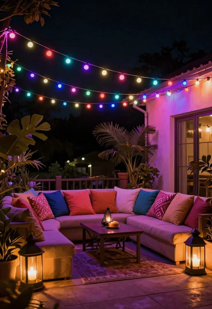 17 Colorful Patio Decor Ideas That Pop Beautifully 10 17 Colorful Patio Decor Ideas That Pop Beautifully - 10. Colorful Lighting Solutions 1
