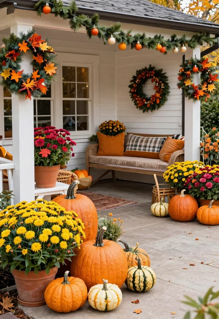 17 Colorful Patio Decor Ideas That Pop Beautifully 17 17 Colorful Patio Decor Ideas That Pop Beautifully - 17. Seasonal Accents and Decor 1