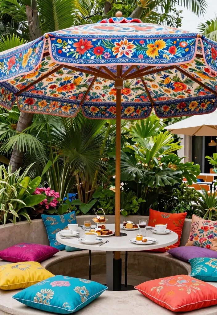 17 Colorful Patio Decor Ideas That Pop Beautifully 2 17 Colorful Patio Decor Ideas That Pop Beautifully - 2. Artistic Umbrella Designs 1