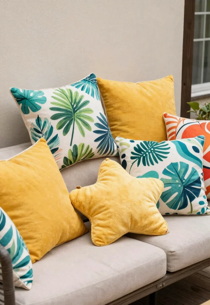17 Colorful Patio Decor Ideas That Pop Beautifully 8 17 Colorful Patio Decor Ideas That Pop Beautifully - 8. Playful Pillows 1