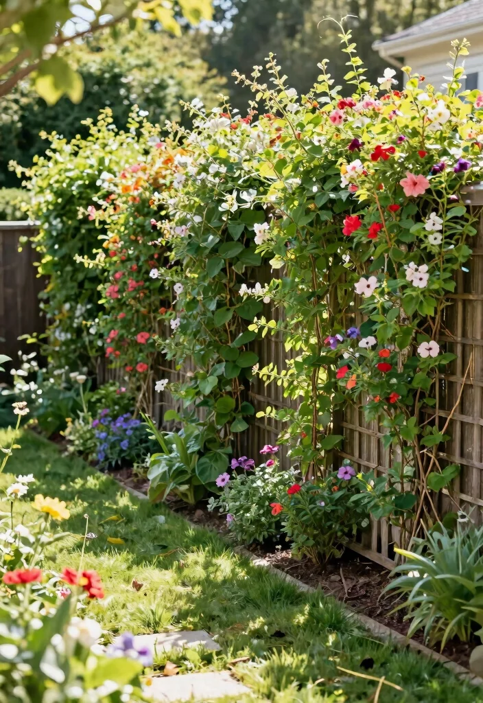 17 Fence Ideas Backyard Homeowners Will Love - 3. Living Fences with Climbing Plants 1