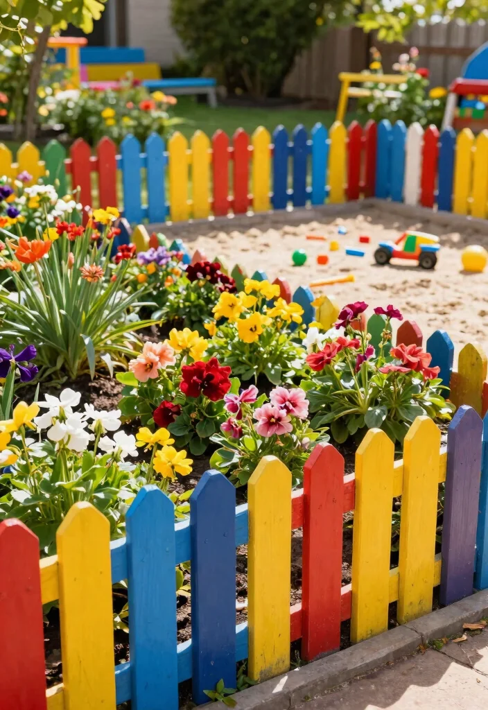 17 Fence Ideas Backyard Homeowners Will Love - 9. Colorful Garden Fencing for a Fun Look 1