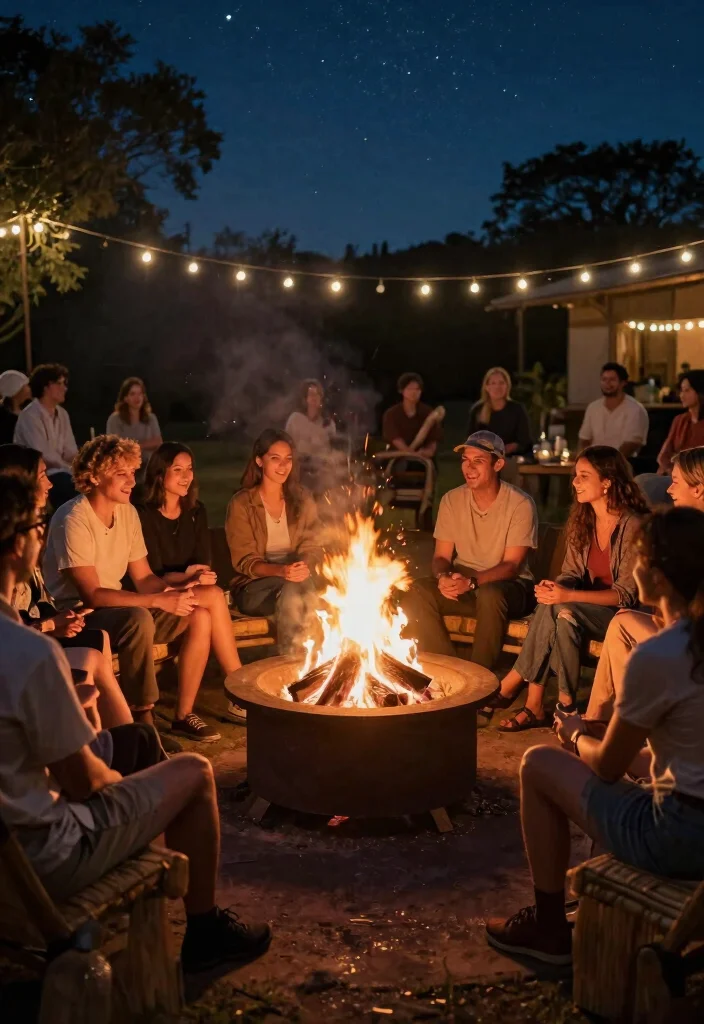 17 Fire Pit Outdoor Ideas for Cozy Backyard Nights - 13. Community Fire Pit Setup 1