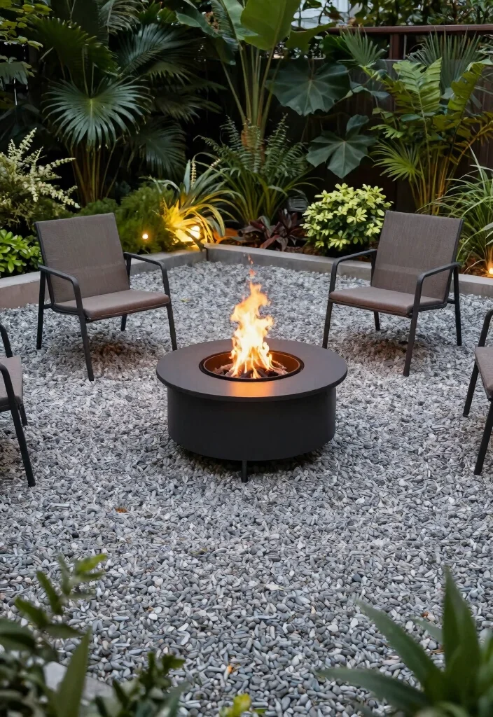 17 Fire Pit Outdoor Ideas for Cozy Backyard Nights - 5. Fire Pit Surrounded by Gravel 1