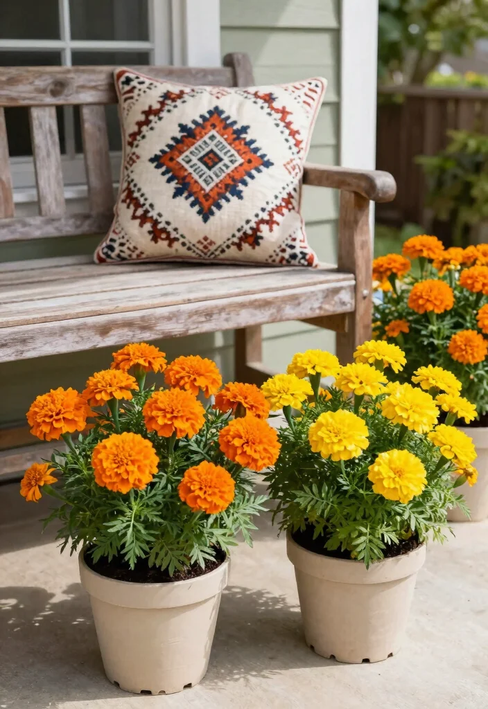 17 Front Porch Flowers 2026 Trending Ideas That Boost Curb Appeal 2 17 Front Porch Flowers 2026 Trending Ideas That Boost Curb Appeal - 2. Charming Marigolds for a Touch of Sunshine 1