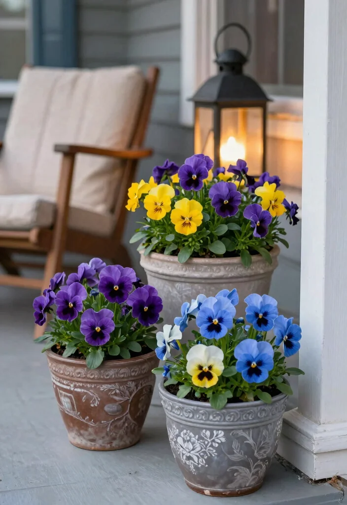 17 Front Porch Flowers 2026 Trending Ideas That Boost Curb Appeal 8 17 Front Porch Flowers 2026 Trending Ideas That Boost Curb Appeal - 8. Seasonal Pansies for Winter and Spring 1