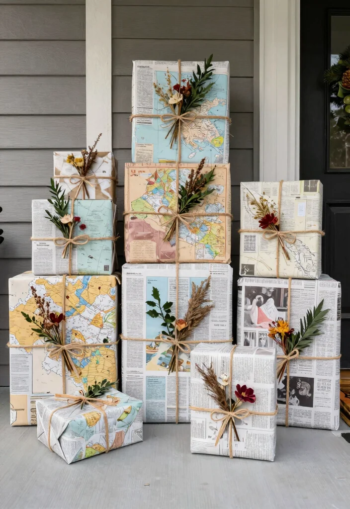 17 Holiday Front Porch Decor Ideas That Sparkle Bright 13 17 Holiday Front Porch Decor Ideas That Sparkle Bright - 13. Reusable Gift Wrapping Displays 1