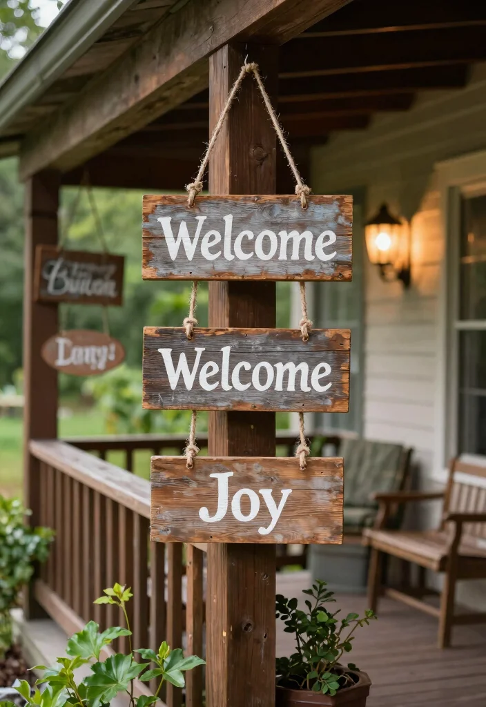 17 Holiday Front Porch Decor Ideas That Sparkle Bright 2 17 Holiday Front Porch Decor Ideas That Sparkle Bright - 2. Rustic Wooden Signs 1