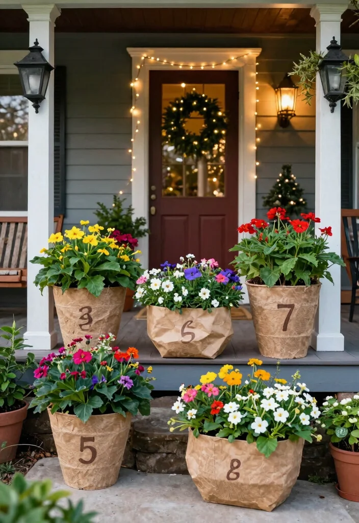 17 Holiday Front Porch Decor Ideas That Sparkle Bright 7 17 Holiday Front Porch Decor Ideas That Sparkle Bright - 7. Seasonal Planters 1