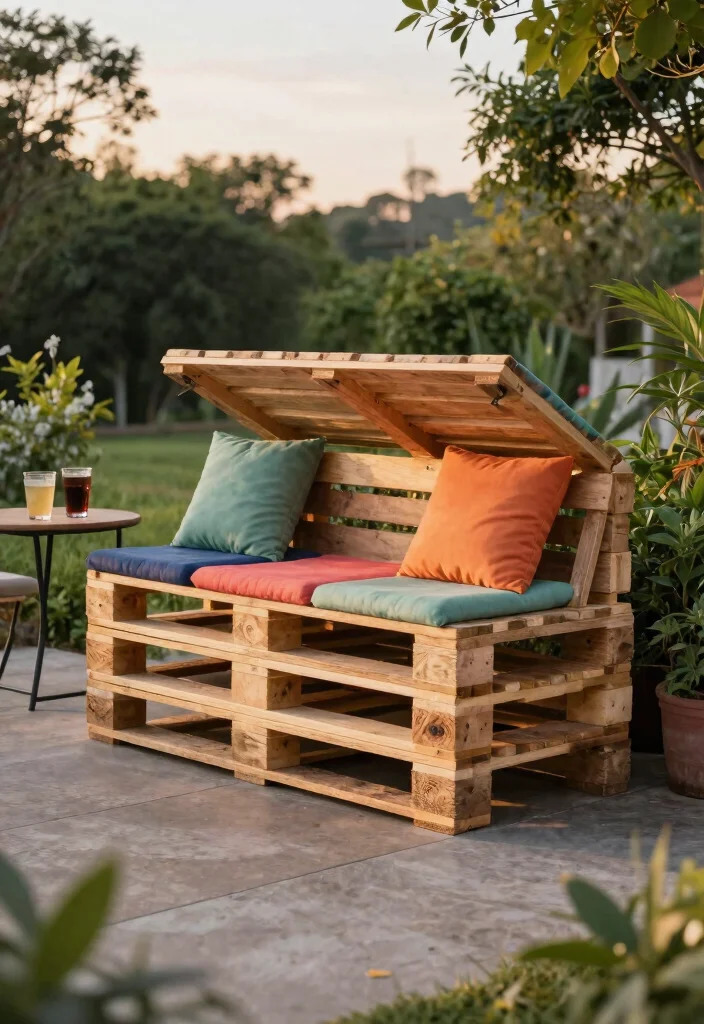 17 Pallet Patio Furniture Ideas With DIY Style 16 17 Pallet Patio Furniture Ideas With DIY Style - 16. Pallet Storage Bench 1