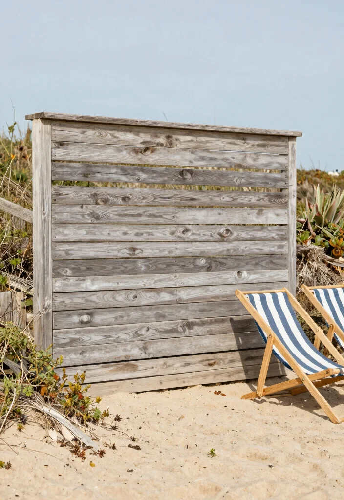 17 Slat Fence Horizontal Ideas With Sleek Modern Lines 11 17 Slat Fence Horizontal Ideas With Sleek Modern Lines - 11. Coastal Vibes with Weathered Wood 1