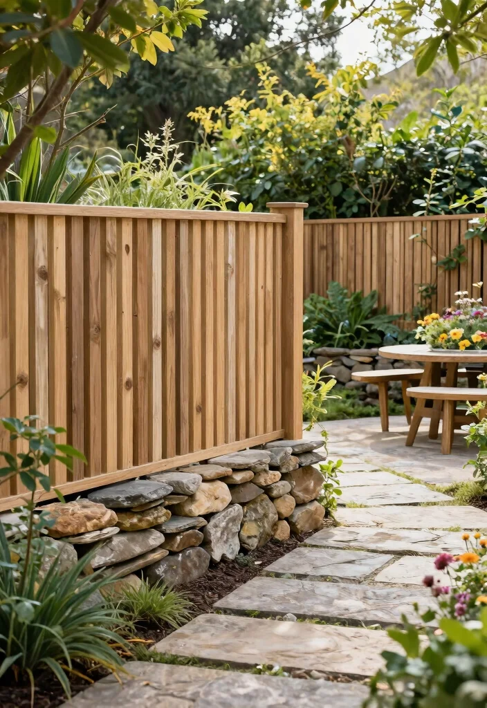 17 Slat Fence Horizontal Ideas With Sleek Modern Lines 13 17 Slat Fence Horizontal Ideas With Sleek Modern Lines - 13. Natural Stone Accents 1