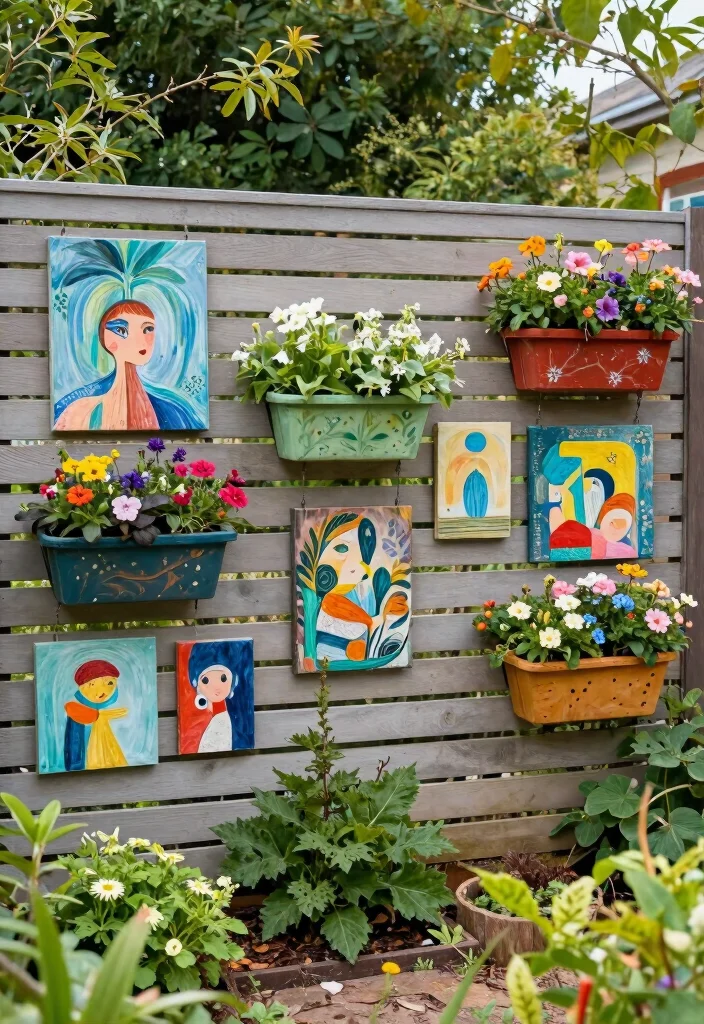 17 Slat Fence Horizontal Ideas With Sleek Modern Lines 16 17 Slat Fence Horizontal Ideas With Sleek Modern Lines - 16. Incorporating Art and Decor 1