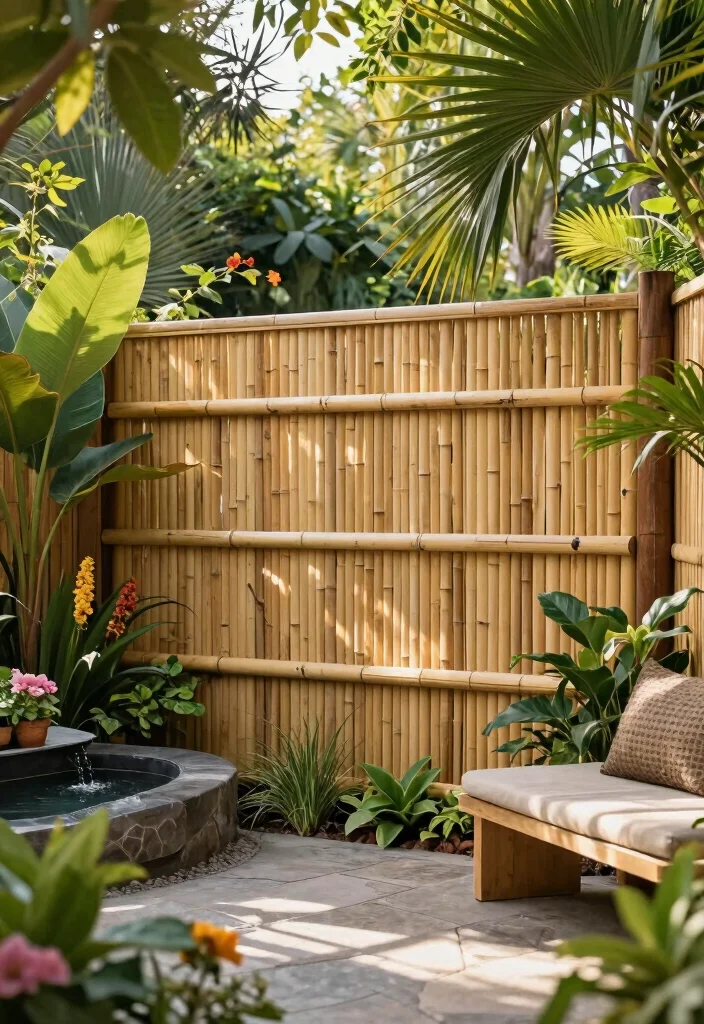 17 Slat Fence Horizontal Ideas With Sleek Modern Lines 4 17 Slat Fence Horizontal Ideas With Sleek Modern Lines - 4. Eco-Friendly Bamboo Beauty 1