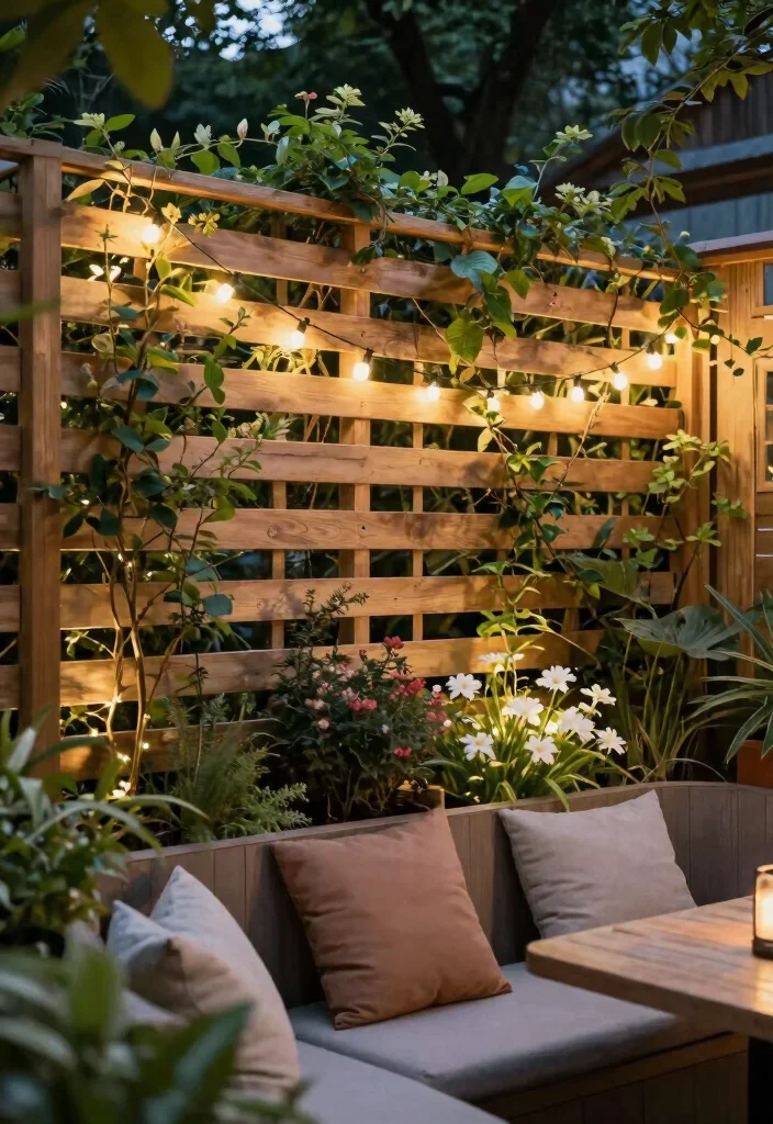 17 Slat Fence Horizontal Ideas With Sleek Modern Lines 8 17 Slat Fence Horizontal Ideas With Sleek Modern Lines - 8. Artistic Touch with Lattice Design 1